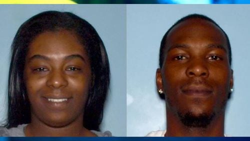 Tiffany Webb, left, and Ricardo Montanez Blalock, have been charged in connection with a credit card skimming operation at a Gwinnett County movie theater, police said. (Credit: Gwinnett County Police Department)