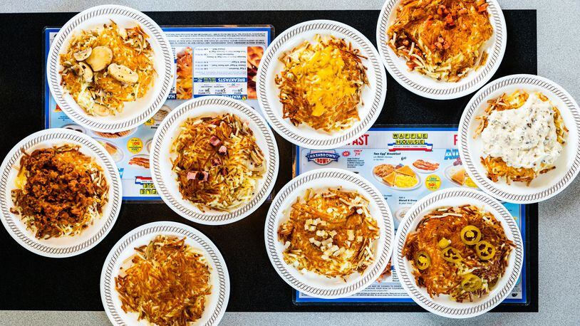 There are nine versions of the signature hash browns from Waffle House, and you can combine any of the toppings. CONTRIBUTED BY HENRI HOLLIS