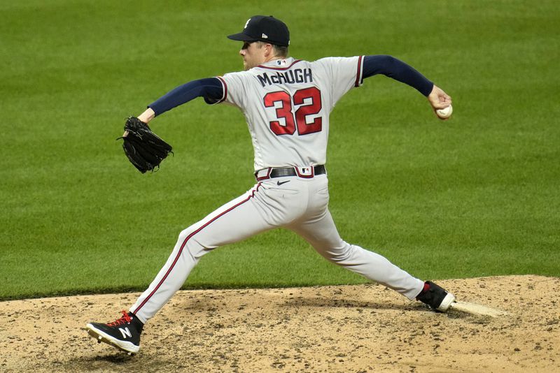 McHugh delivers during the Braves matchup against the Pittsburgh Pirates in 2023. File photo by Gene J. Puskar / The Associated Press