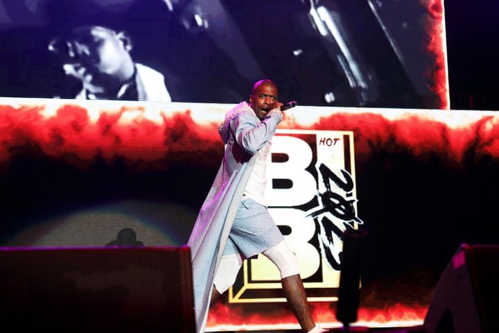 Yung L.A. on stage at the annual Hot 107.9 Birthday Bash ATL. The sold-out concert took place Saturday, June 17, 2023, at State Farm Arena. Credit: Robb Cohen for the Atlanta Journal-Constitution