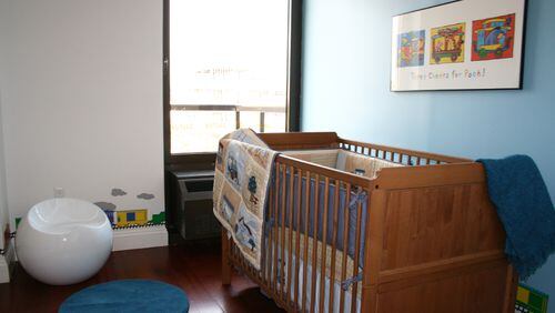A simple blue nursery creates an inviting feel. (Handout/TNS)