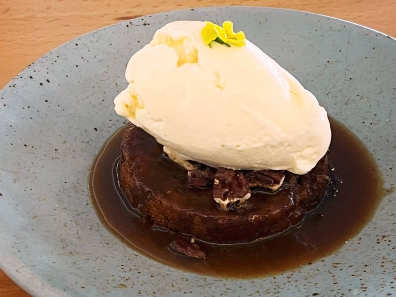 The British-style figgy sticky toffee pudding at El Valle isn't authentic Mexican cuisine, but it's so good you won't care where it's from. Henri Hollis/henri.hollis@ajc.com