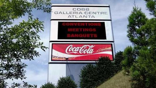 This is what the Cobb Galleria Centre sign looked like in 2003, soon after it was built.