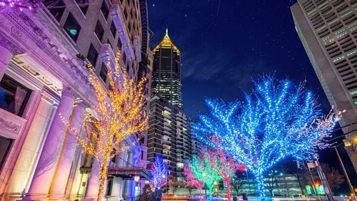 Midtown Alliance's Lauren Bohn said the neighborhood's holiday light display is "something that's available to everyone and can really have a powerful impact on how people feel about our public spaces." 
Courtesy of Midtown Alliance