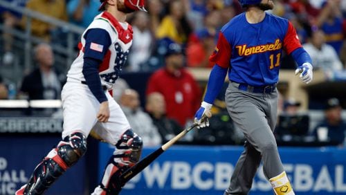 Ender Inciarte was one of Venezuela’s best hitters in this month’s World Baseball Classic. He rejoined the Braves lineup Thursday for the first time since March 4. (AP Photo/Alex Gallardo)
