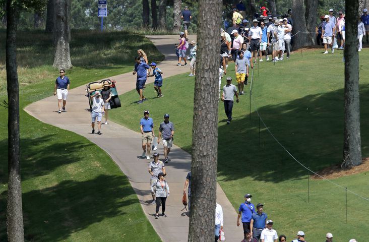 Crowds walk the course during the second round of the KPMG Women’s PGA Championship at Atlanta Athletic Club in Johns Creek on Friday, June 25, 2021. (Christine Tannous / christine.tannous@ajc.com)