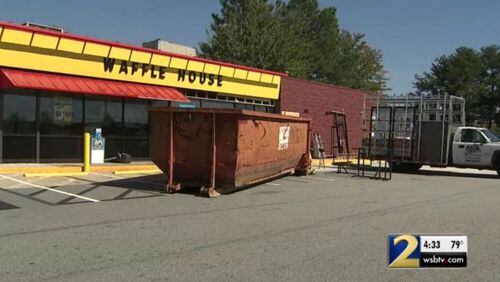 This Waffle House restaurant in Coweta County was damaged when a driver crashed a truck into the front.