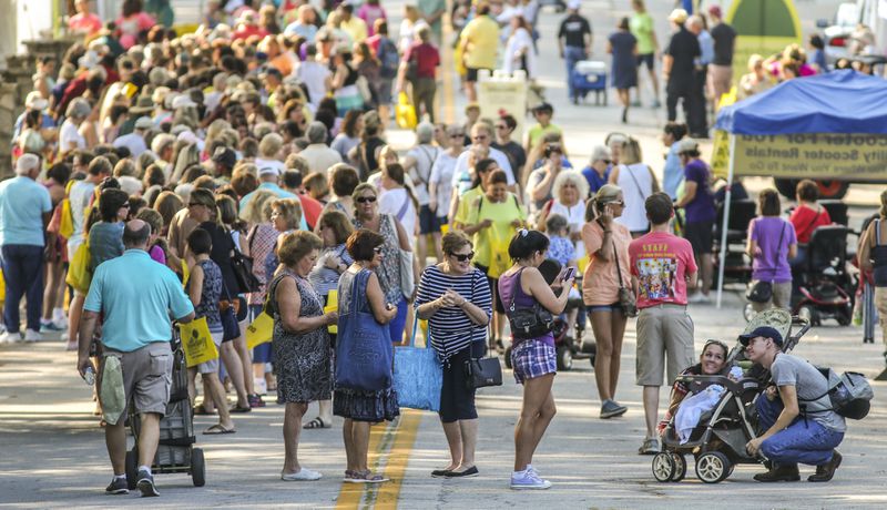 Crowds flocked to the 2016  Annual Yellow Daisy Festival. The annual festival is celebrated in September during the blooming of a special Yellow Daisy which only grows within 60 miles of Stone Mountain.JOHN SPINK /JSPINK@AJC.COM