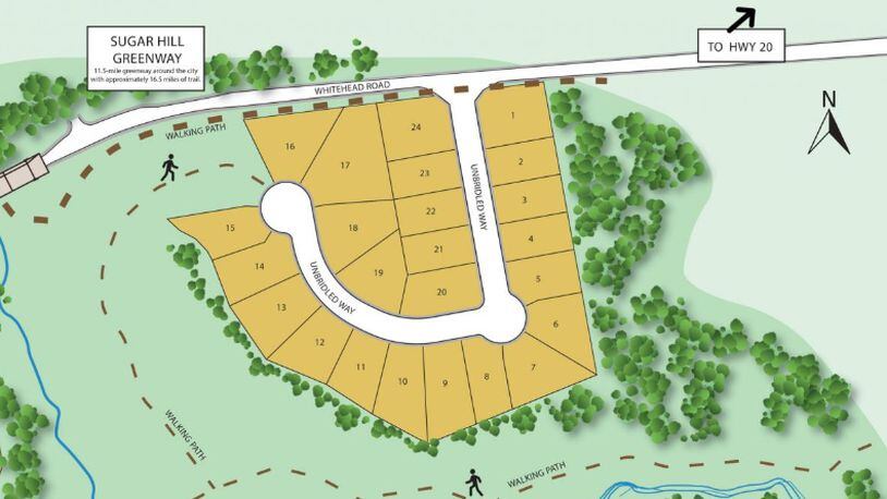 Sugar Hill contractors are coordinating with the developer of the new Sophia Downs residential project regarding the curbing and ADA ramps required needed as part of this portion of the Sugar Hill Greenway. (Courtesy City of Sugar Hill)