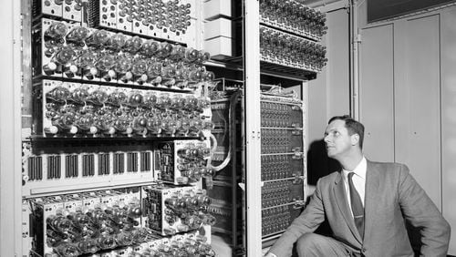Dr. William F. Atchison, head of the electronic computer center at Georgia Tech, on March 29, 1959. Photo: Kenneth Rogers