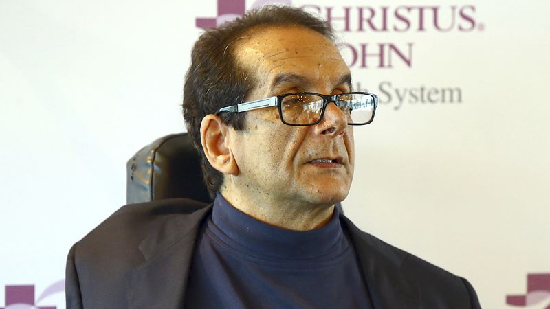 FILE - In this March 31, 2015 file photo,  Charles Krauthammer talks about getting into politics during a news conference in Corpus Christi, Texas.   (Gabe Hernandez/Corpus Christi Caller-Times via AP)
