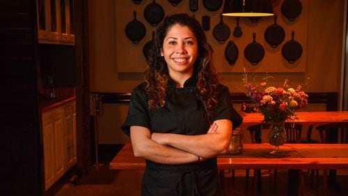 Pastry chef Claudia Martinez of Miller Union restaurant in Atlanta has been named a 2022 James Beard Award semifinalist in the Outstanding Pastry Chef category.  (Chris Hunt for the AJC)