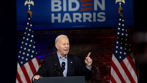 President Joe Biden's campaign is hiring nine additional staffers in Georgia and plans to open seven offices across the state this month. (Steve Schaefer steve.schaefer@ajc.com)