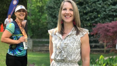 In the photo on the left, taken in May 2018, Emily Smith weighed 172 pounds. In the photo on the right, taken this month, she weighed 144 pounds. (Photos contributed by Emily Smith)