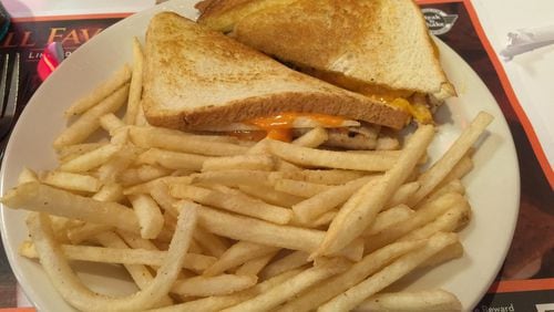 Chicken melt and fries