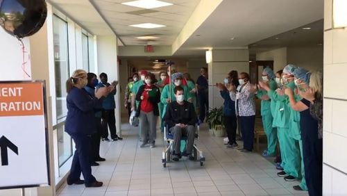 Jeremy Klawsky gets a round of applause. Photo courtesy of Piedmont Athens Regional Hospital