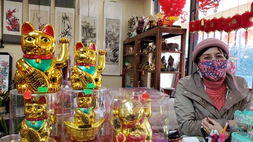 Metro Atlanta restaurants and shops face the second Chinese New Year in a row impacted by concerns about COVID-19. At Formosa Gifts in Chamblee, owner Linda Cheng has seen fewer shoppers than normal for this time of year. MATT KEMPNER / AJC