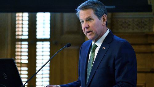 Gov. Brian Kemp told the Georgia House and Senate Appropriations committees that his budget for fiscal 2021, calling for a 6% reduction in spending, “doesn’t require drastic cuts to other agency activities.” (Hyosub Shin / Hyosub.Shin@ajc.com)