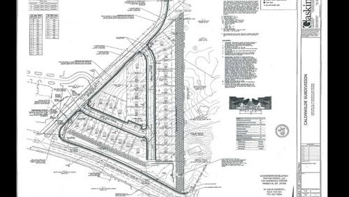 A blueprint for the Calonwilde Subdivision in Roswell. (CITY OF ROSWELL, PLANNING AND ZONING)