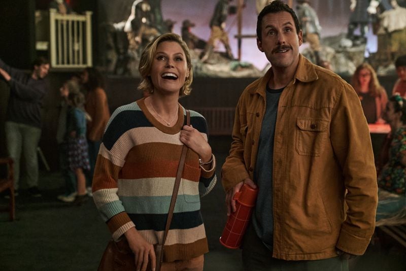 Julie Bowen and Adam Sandler star in "Hubie Halloween" on Netflix. Credit: Netflix