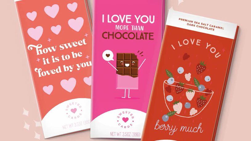 Gourmet chocolate bar and greeting card all in one, from Sweeter Cards. Courtesy of Sweeter Cards