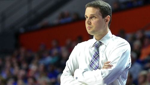 LSU head coach Will Wade during the first half of an NCAA college basketball game against Florida in Gainesville, Fla., Wednesday, March 6, 2019.