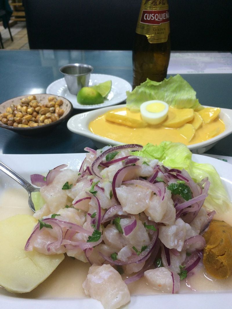 At Costa Verde in Norcross, you may savor super fresh, chopped-to-order Peruvian ceviche, like this version made with fish. CONTRIBUTED BY WENDELL BROCK