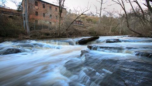The 1853 Machine Shop on the site of the old Roswell Manufacturing Company. It overlooks Vickery Creek at Roswell's Old Mill Park.  PHOTO / JASON GETZ