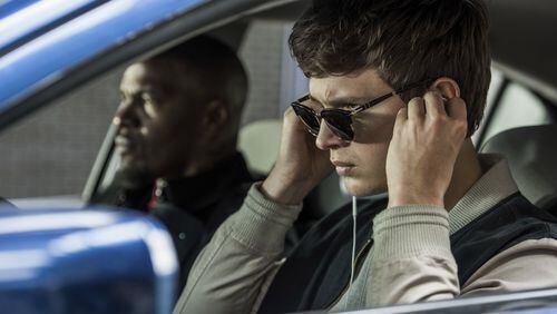 Ansel Elgort, right, and Jamie Foxx star in a scene from “Baby Driver.” Contributed by Wilson Webb/Sony/TriStar Pictures via AP