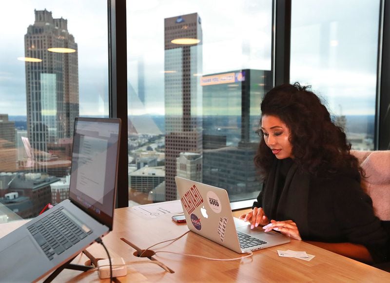 Doll Avant, founder and CEO of Aquagenuity, works in the WeWork new startups labs aimed at women and underserved communities. Curtis Compton ccompton@ajc.com