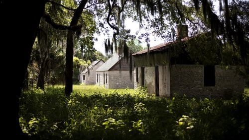 The three original tabby cabins on Ossabaw Island. The cabins housed slaves on the North End Plantation during the 1800s. (Stephen B. Morton for the AJC.)