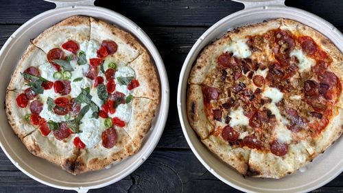 Ammazza offers these fuoco bianco and carne pies for takeout. Wendell Brock for The Atlanta Journal-Constitution