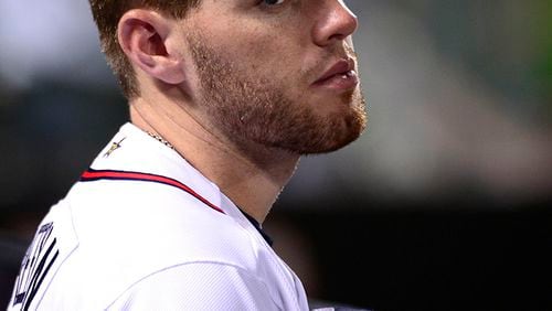 Braves first baseman Freddie Freeman was one of four Braves starters to go down in a three-game span last week.