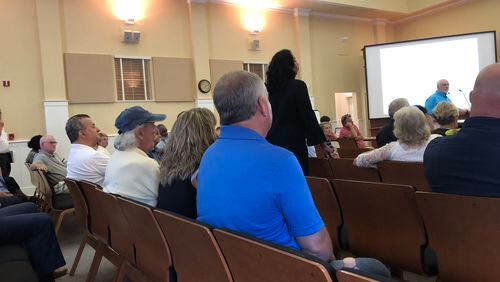 Fayetteville residents lay out their objections to a mixed-use development in their lakefront community at Fayetteville City Council meeting Thursday. PHOTO: LEON STAFFORD.