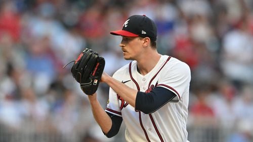 Braves pitcher Max Fried (54) throws a pitch against the St. Louis Cardinals during the first inning at Truist Park, Thursday, September 7, 2023, in Atlanta. (Hyosub Shin / Hyosub.Shin@ajc.com)