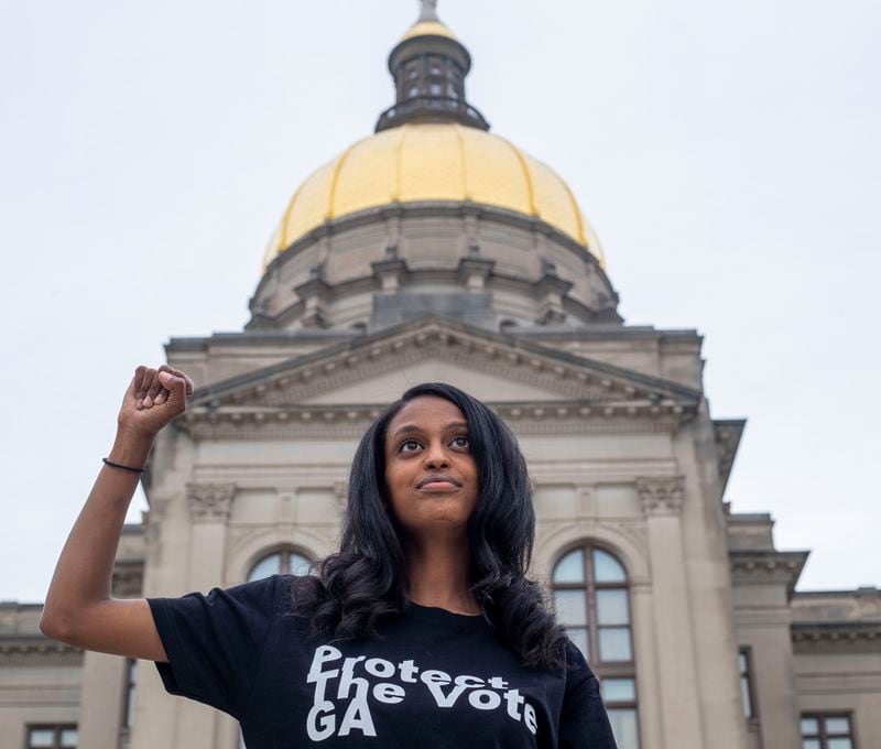 Activist and organizer Hannah Joy Gebresilassie is the founder of the Promote Positivity Movement and executive director and cofounder of Protect the Vote GA. (Alyssa Pointer / Alyssa.Pointer@ajc.com)