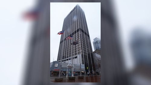 The 2 Peachtree Street building was evacuated Tuesday.