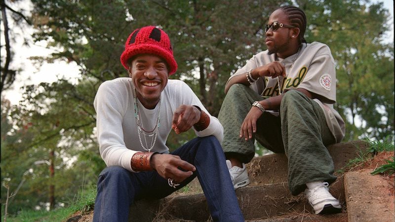 Outkast’s Big Boi and Andre 3000 at their Stankonia headquarters in 2003, the same year they released “Speakerboxx/The Love Below.” SUNNY SUNG / AJC FILE PHOTO