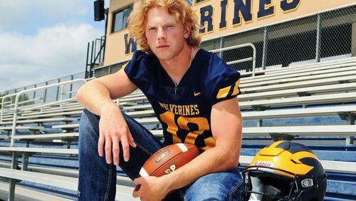 Brock Vandagriff, a senior quarterback at Prince Avenue Christian School, poses for a photo on Thursday, August 6, 2020, at Prince Avenue Christian School in Bogart, Georgia. Vandagriff, a University of Georgia commit, is one of the top 11 high school senior recruits in the state of Georgia for 2020.  CHRISTINA MATACOTTA FOR THE ATLANTA JOURNAL-CONSTITUTION.
