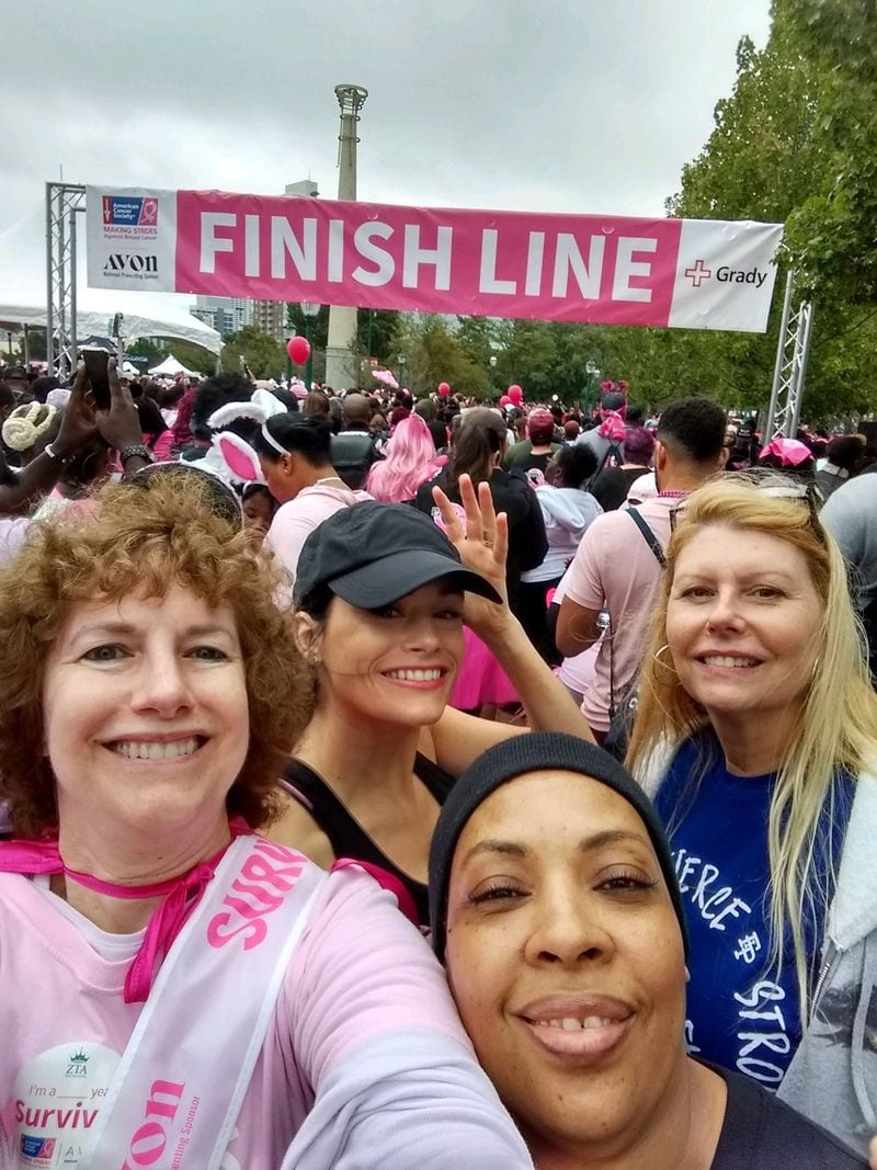 Robin Schiltz, a cancer survivor, is a volunteer driver with the Road to Recovery. Here, she is at American Cancer Society’s Making Strides Walk in October. (left to right) Schiltz, Arielle Liberman, Linda Williams and Wendy Lather.CONTRIBUTED