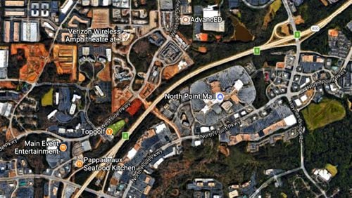 Alpharetta is launching an eight-month project to update its plans for the mostly commercial district centered on the North Point Mall shopping center. GOOGLE MAPS