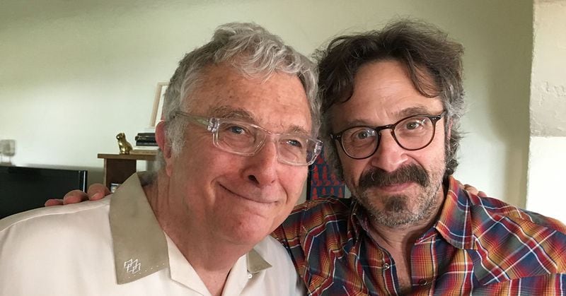 Notable podcaster Marc Maron (right) welcomed Randy Newman to his “WTF” show this summer to talk about the composer’s new album, “Dark Matter.” CONTRIBUTED BY NONESUCH RECORDS