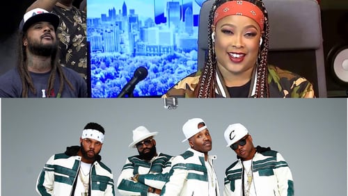 The Peach Drop 2023 will feature Atlanta acts Youngbloodz (top left), Da Brat (top right) and Jagged Edge. AJC file photo/Dish Nation/Publicity photo