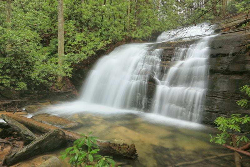 Long Creek Falls Trail is an almost-2-mile round-trip trek that offers an easy-to-moderate climb along the combined Appalachian Trail, Benton MacKaye Trail and the Duncan Ridge Trail. CONTRIBUTED BY ALAN CRESSLER