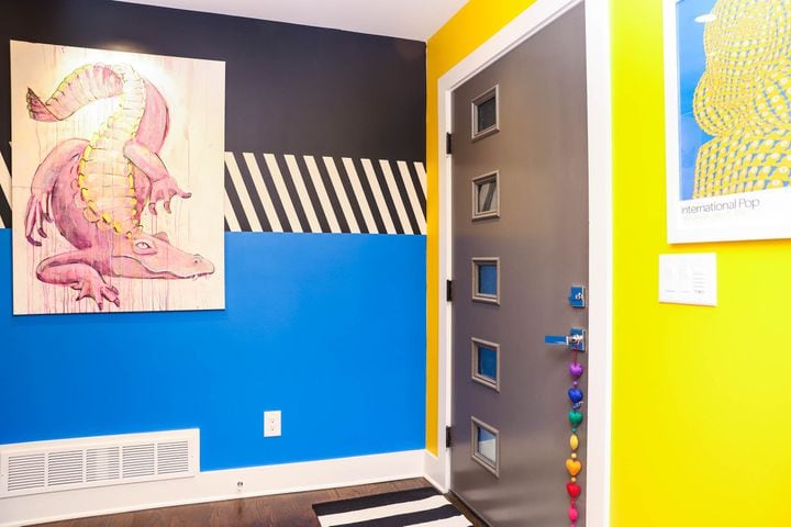 Mid-century modern home filled with pop art style