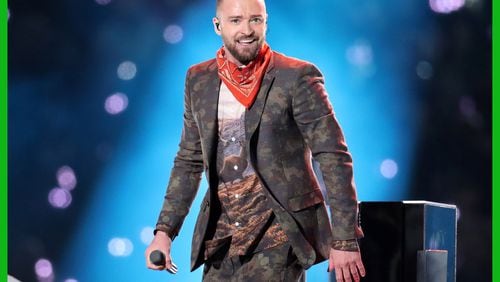 MINNEAPOLIS, MN - FEBRUARY 04: Recording artist Justin Timberlake performs onstage during the Pepsi Super Bowl LII Halftime Show at U.S. Bank Stadium on February 4, 2018 in Minneapolis, Minnesota. (Photo by Christopher Polk/Getty Images)