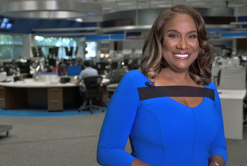 September 6, 2022 Atlanta - News achor Karyn Greer stands in her new newsroom at WSBTV, where she takes on the 5 p.m. news cast with co-anchor Jorge Estevez. RYON HORNE / RHORNE@AJC.COM