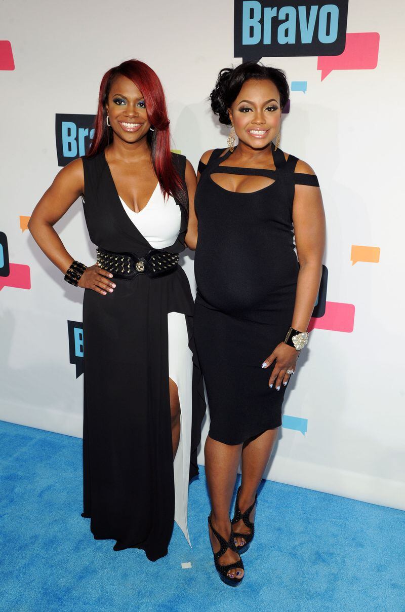 NEW YORK, NY - APRIL 03: Kandi Burruss and Phaedra Parks of 'The Real Housewives Atlanta' attend the 2013 Bravo New York Upfront at Pillars 37 Studios on April 3, 2013 in New York City. (Photo by Craig Barritt/Getty Images)