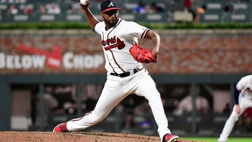 Julio Teheran  pitches in the sixth inning against the Miami Marlins at SunTrust Park on Wednesday night.