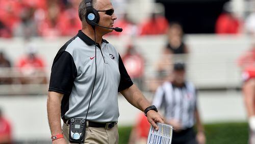 Georgia Bulldogs coach Mark Richt has made mistakes in recruiting and developing quarterbacks in the last two seasons. (Brant Sanderlin / bsanderlin@ajc.com)